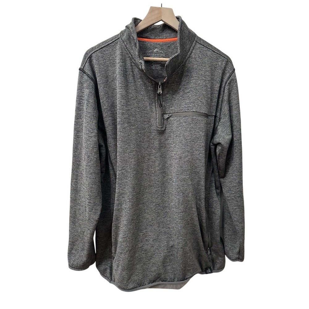 Legendary Outdoors Quarter Zip Pullover XL Gray Heather Performance Fleece